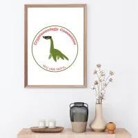 Funny Nessie Cryptid Club, Green & Pink Retro Poster