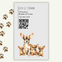 Dog Breeder Trainer Chihuahua Animals QR Code  Business Card Magnet