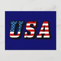 USA Flag Text Postcard