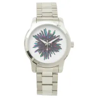 *~* Men's Unisex Metallic Blue Purple Crystal Watch