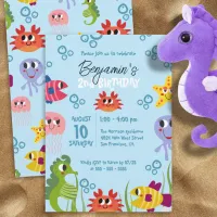 Under The Sea Whimsical Creatures Birthday Party Invitation