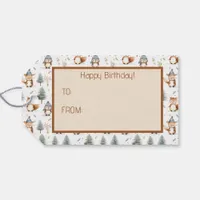 Cute Forest Animals Squirrels in Winter Gift Tags