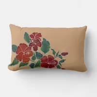 Pillow - Red Hibiscus Flowers