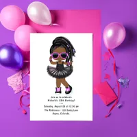 Cool Hip Hop Rap Tutu Girl Birthday Party Invitation