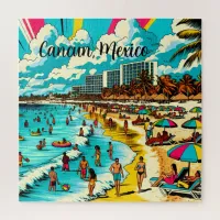 Cancun, Mexico with a Pop Art Vibe Jigsaw Puzzle