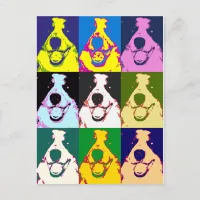 Colorful Retro Border Collie Pop Art Postcard