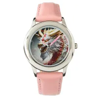 Fire breathing dragon gold head watch