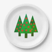 Bright Christmas Grove on White Paper Plates