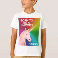 Born to Be a Unicorn Statue Head Magical Rainbow T-Shirt