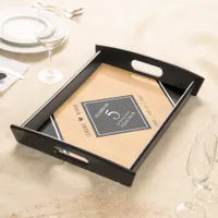 Elegant 5th Wood Wedding Anniversary Celebration Serving Tray