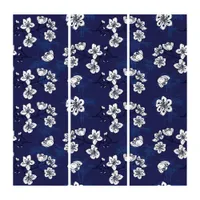 Hamptons Blue White Cherry Blossom Floral Print Triptych