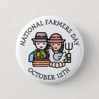 National Farmers Day is October 12th Button