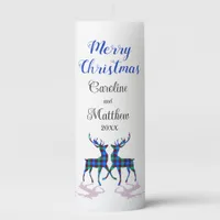 Couple Reindeers Chic Elegant Him and Her Pillar Candle