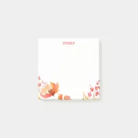 Simple Watercolor Floral Custom Text Post-it Notes