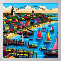 Martha's Vineyard | Colorful Abstract Art Poster