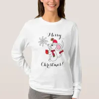 Merry Christmas Mouse Eating Snowflake T-Shirt