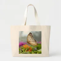 Nature Photography Butterfly on Flower Large Tote Bag