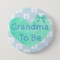 Grandma to Be Baby Shower Button Blue