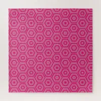 Pink Nested Hexagons Jigsaw Puzzle