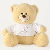 Simple Two Hearts One Couple Teddy Bear