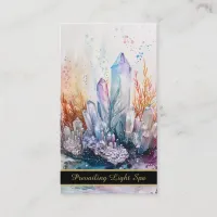 *~* Rainbow Artsy Drip Crystals AP90 Gold Business Card