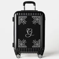 Bold Black and White Vintage Personalized Luggage