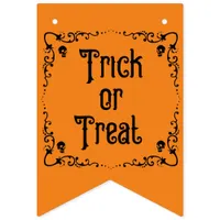 Halloween Pumpkin Orange and Black Trick or Treat  Bunting Flags