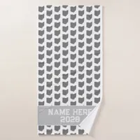 Ohio Buckeye Gray and White Bath Towel