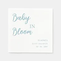 Baby in Bloom Blue Boy Baby Shower Napkins