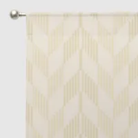 Modern Herringbone Chevron Pattern - Brown | Sheer Curtains