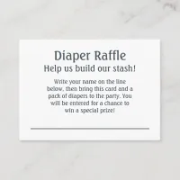 Polka-Dot Diaper Raffle Instructions & Ticket Enclosure Card