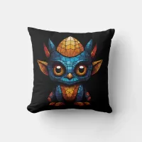 Mosaic cute little figure throw pillow