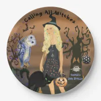 Calling All Witches Halloween Party Birthday  Paper Plates