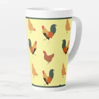 Roosters and Hens Farmhouse Latte Mug