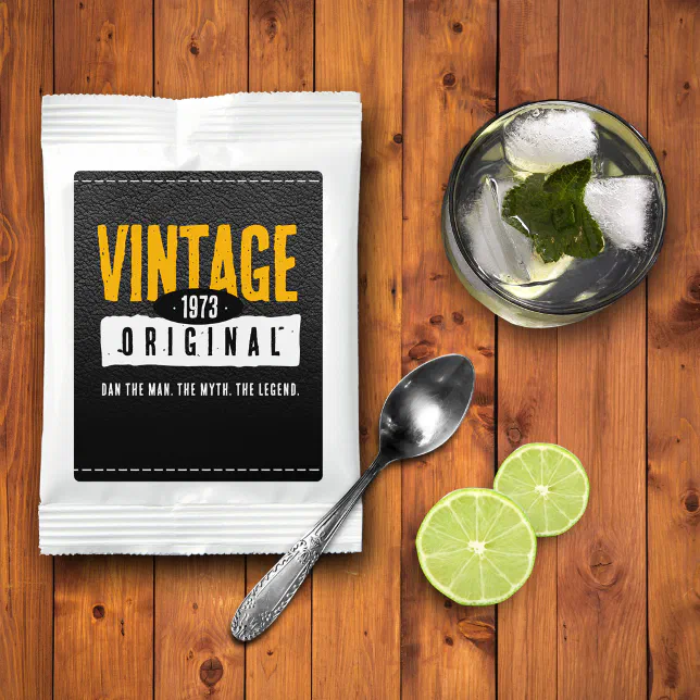 Vintage Original Black Leather Birth Year Margarita Drink Mix