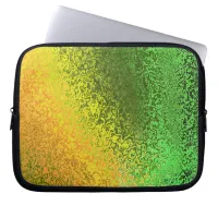 Shiny Shades of Green & Yellow Laptop Sleeve