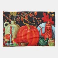 Autumn Festive Antique Painting Pumpkin Decoration Kitchen Towel