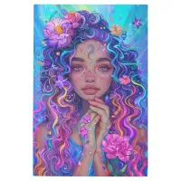 *~* Woman Esoteric Goddess SC4 Floral Pink Metal Print