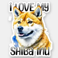 I Love My Shiba Inu | Dog Owner  Sticker