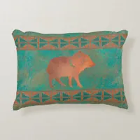 Southwest Cute Javelina Baby Copper Teal  Accent Pillow