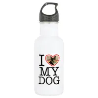 I Love My Dog Personalized Stainless Steel Water Bottle