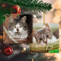 2 Photo Favorite Floof Cute Pet Photo Ceramic Ornament