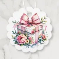 Shabby Chic Floral Birthday Gift To and From Favor Tags