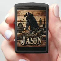 Farm Horse With A Cowboy Hat Zippo Lighter