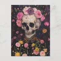 Skeleton and Flowers Postcard