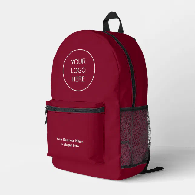 Business Logo Burgundy Backpack