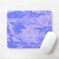 Camouflage Pastel Blue Abstract Pattern Mouse Pad