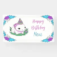 Axolotl themed Girl's Birthday Party Personalized Banner