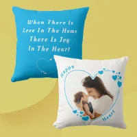 Happy Heart Custom Quote Photo Pillow