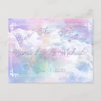 Dreamy Clouds and Stars Wedding Save The Date! Postcard